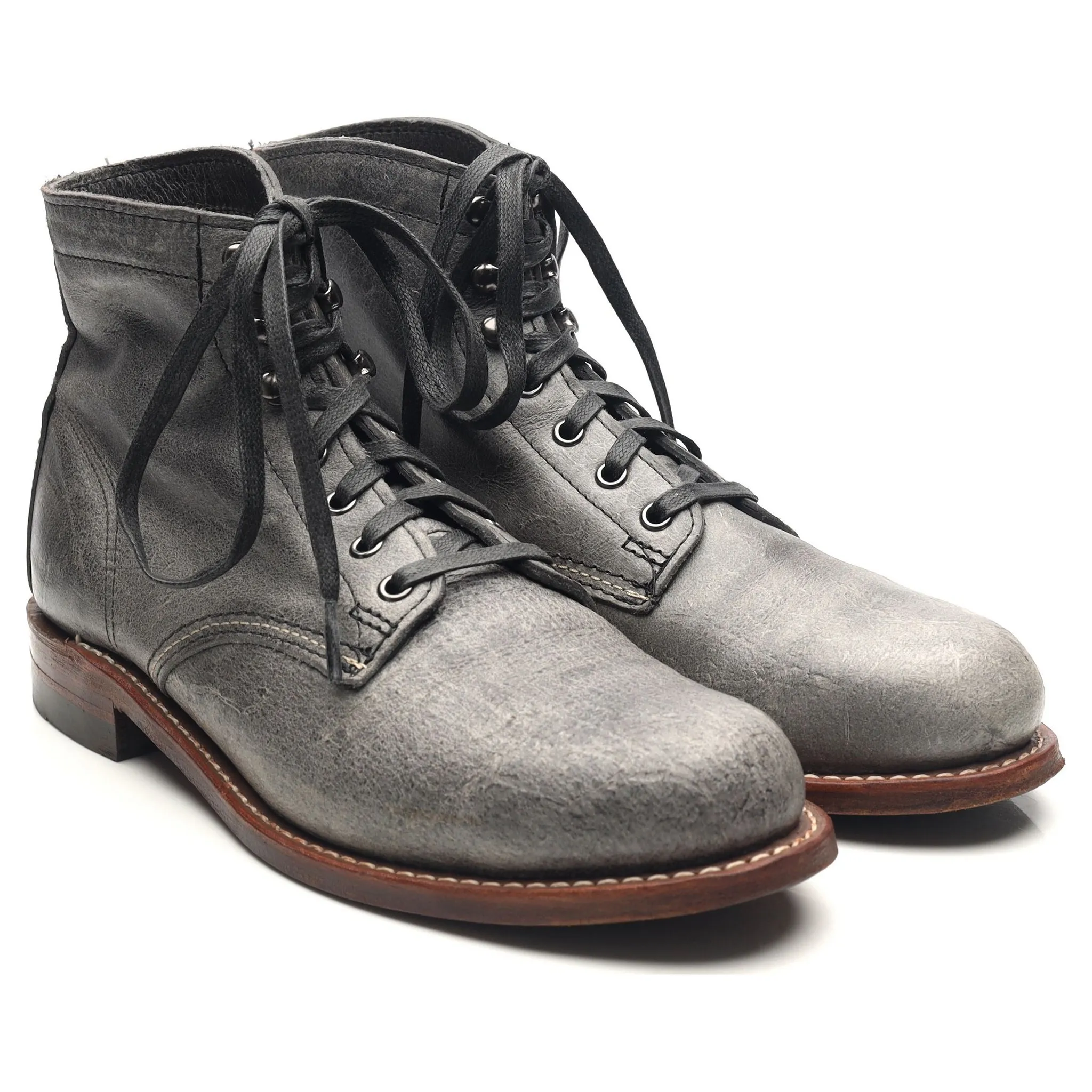 1000 Mile 'Evans' Grey Leather Boots UK 6.5 US 7.5