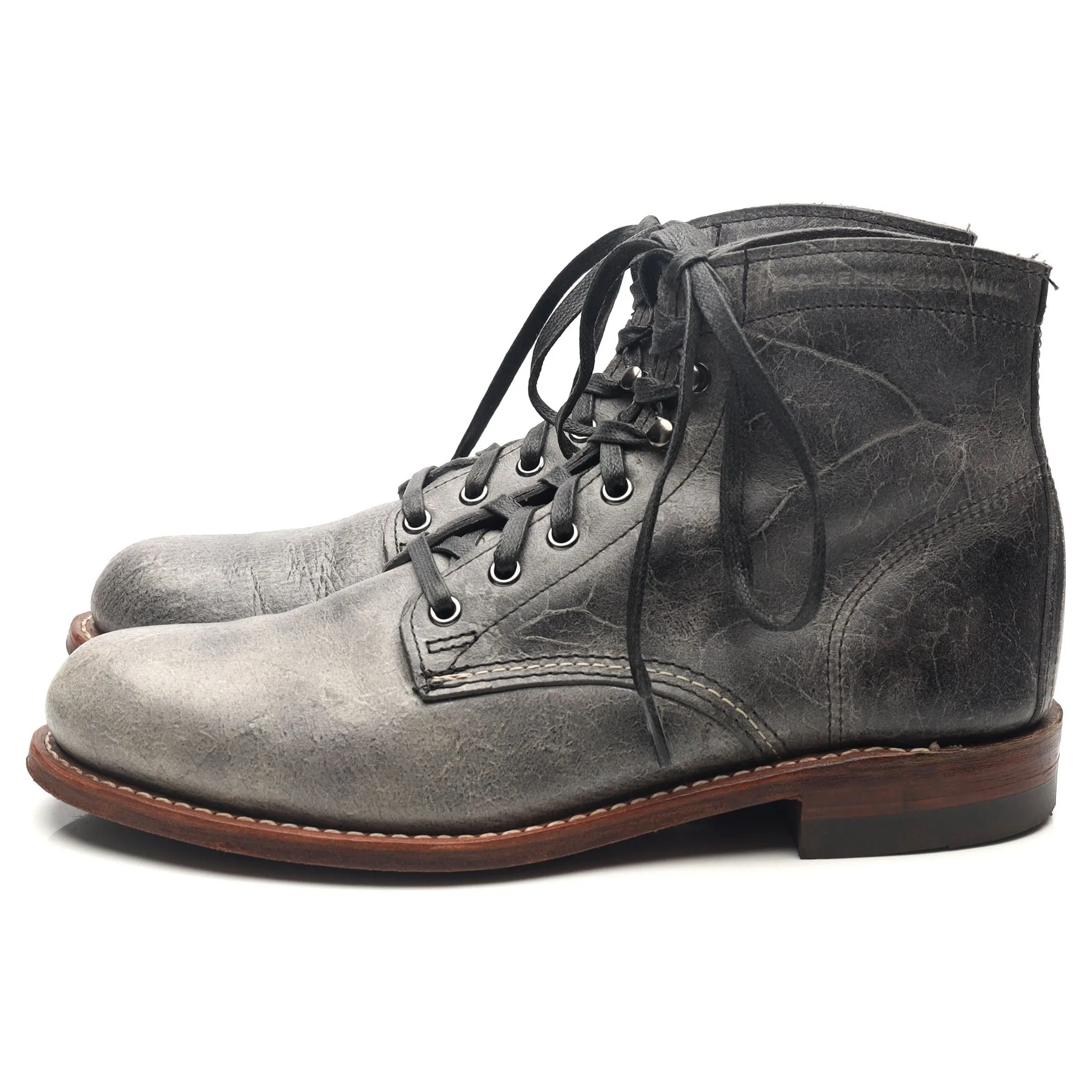 1000 Mile 'Evans' Grey Leather Boots UK 6.5 US 7.5