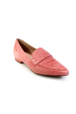 27 Edit Womens Pointed Toe Ballet Flats Slip On Loafers Pink Suede