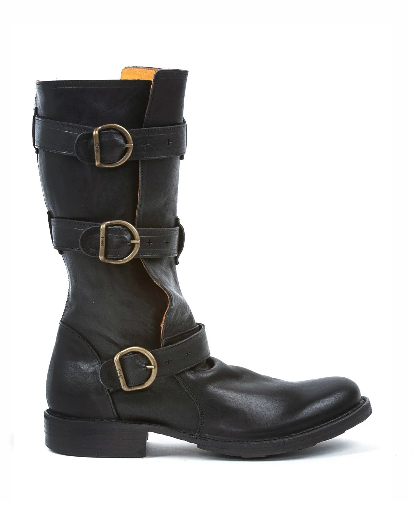 7040 Black Leather Boots