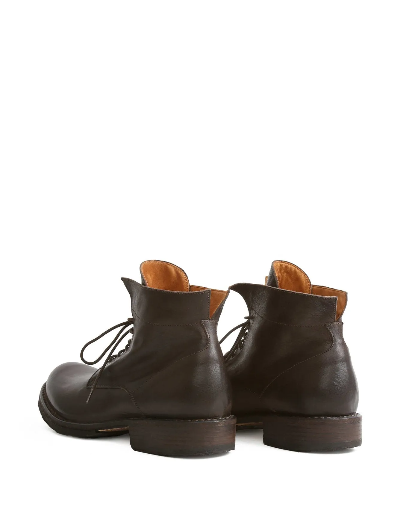 745 Brown Leather Lace-up Boots