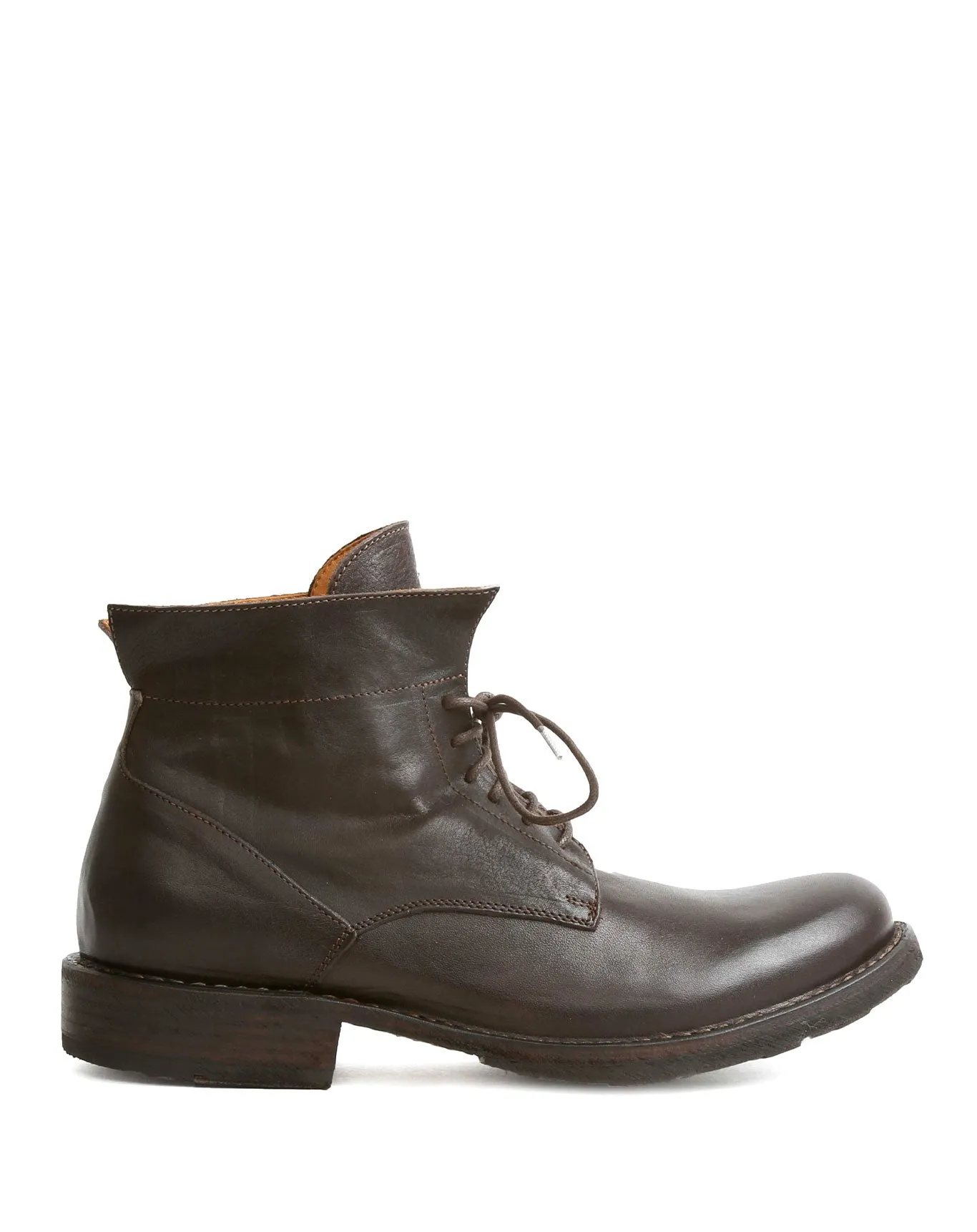 745 Brown Leather Lace-up Boots