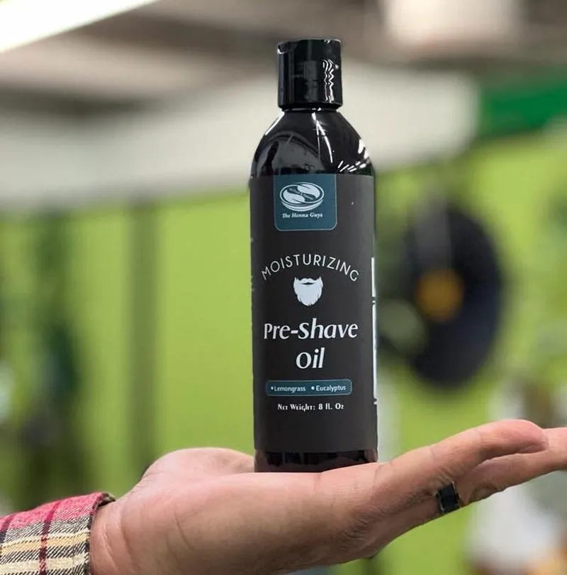 8 Fl. Oz, Lemongrass & Eucalyptus Pre Shave Oil for Men, Premium Pre Shave Oil, Excellent Shaving Oil for Men, Prepares for a Burns Free Shave, Works with Straight or Safety Razor
