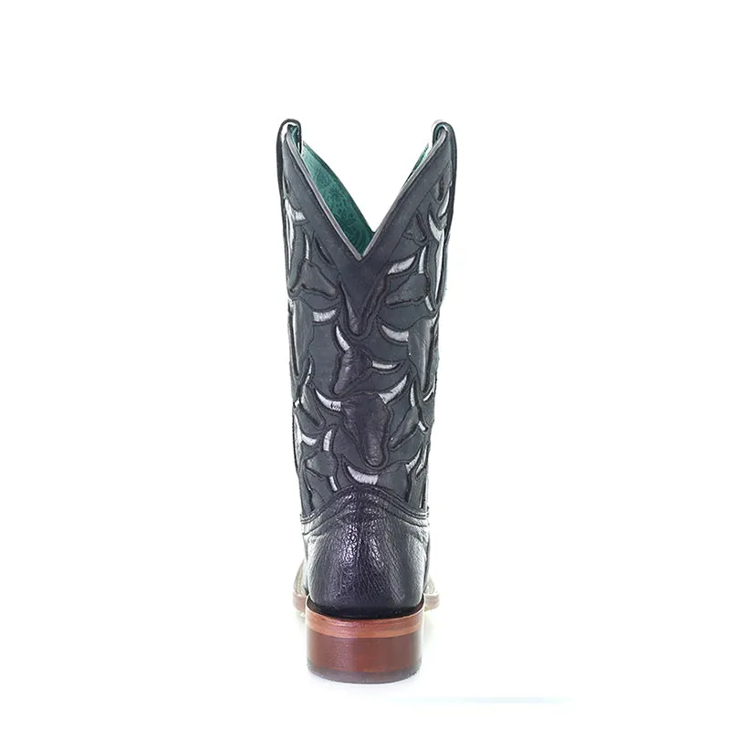 A4058 | Women's Smooth Quill Ostrich Boot