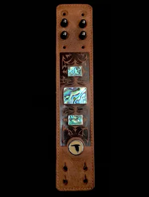 ABALONE WARRIOR CUFF – COGNAC