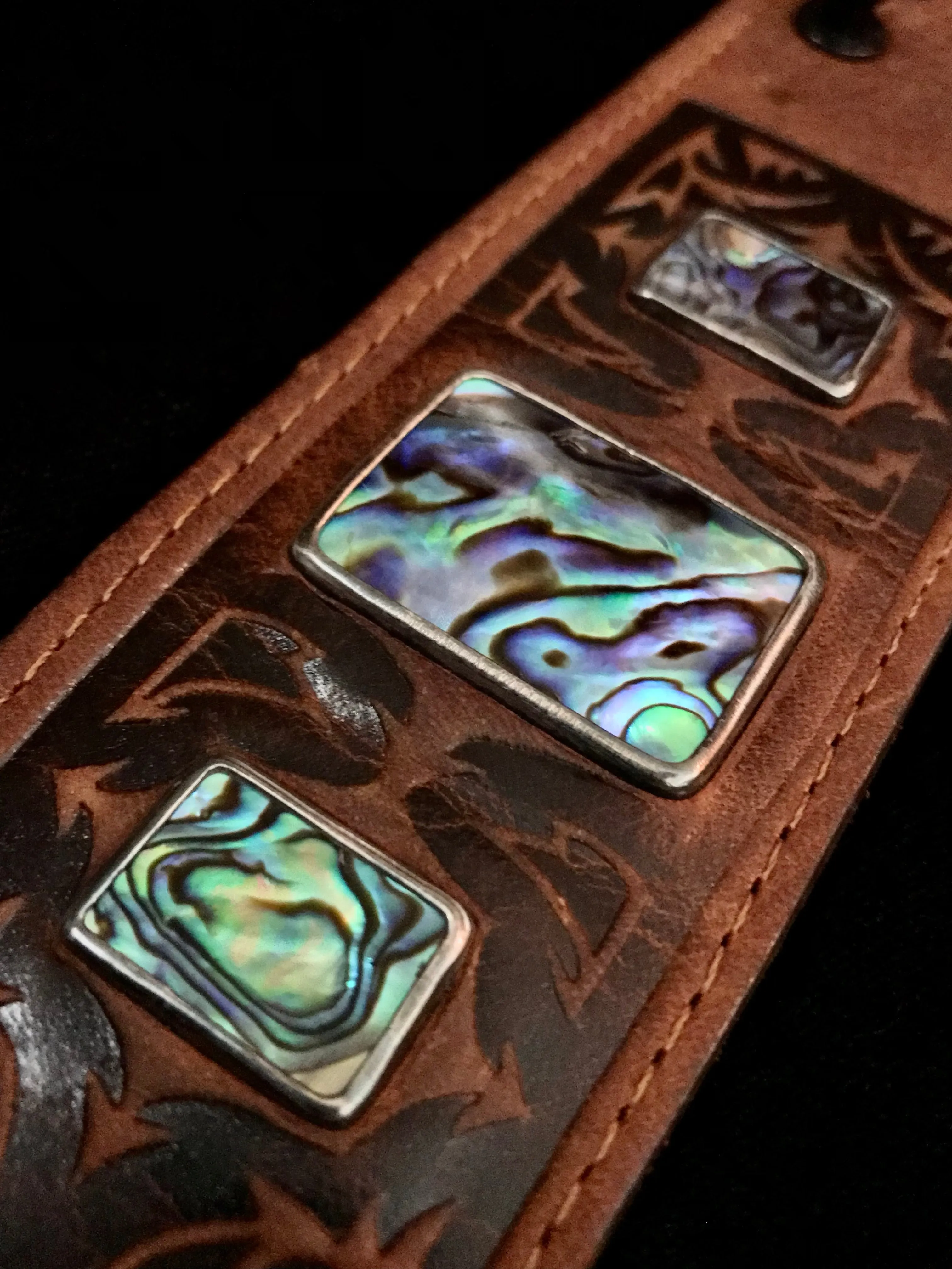 ABALONE WARRIOR CUFF – COGNAC