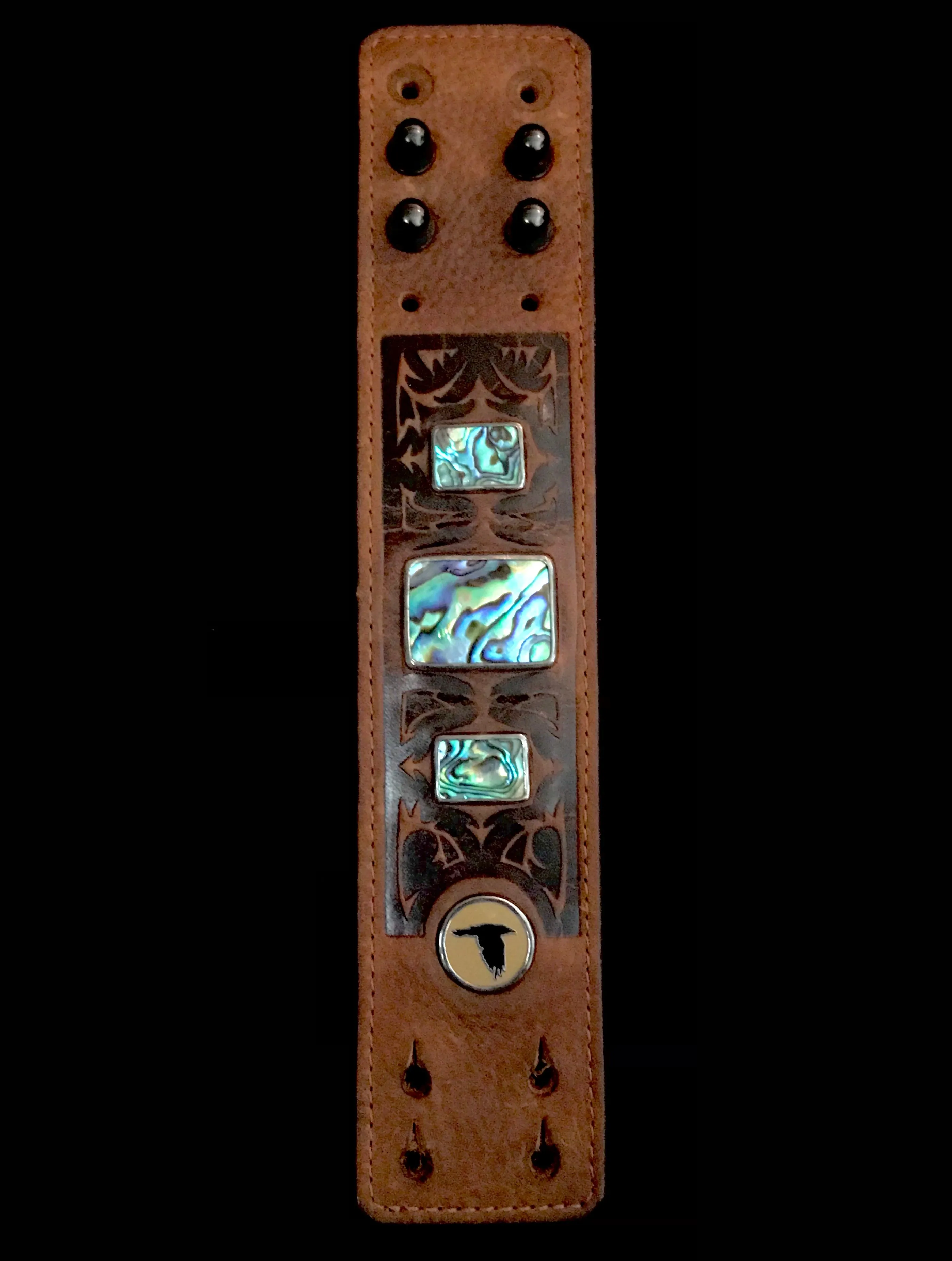 ABALONE WARRIOR CUFF – COGNAC