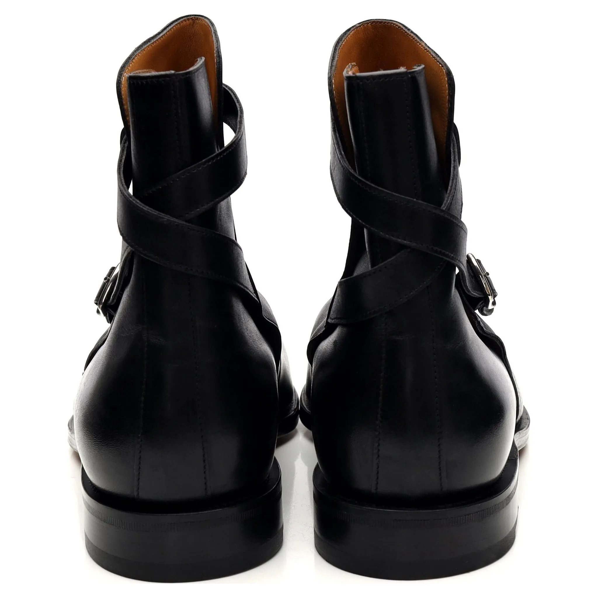 'Abbot' Black Leather Boots UK 8 E