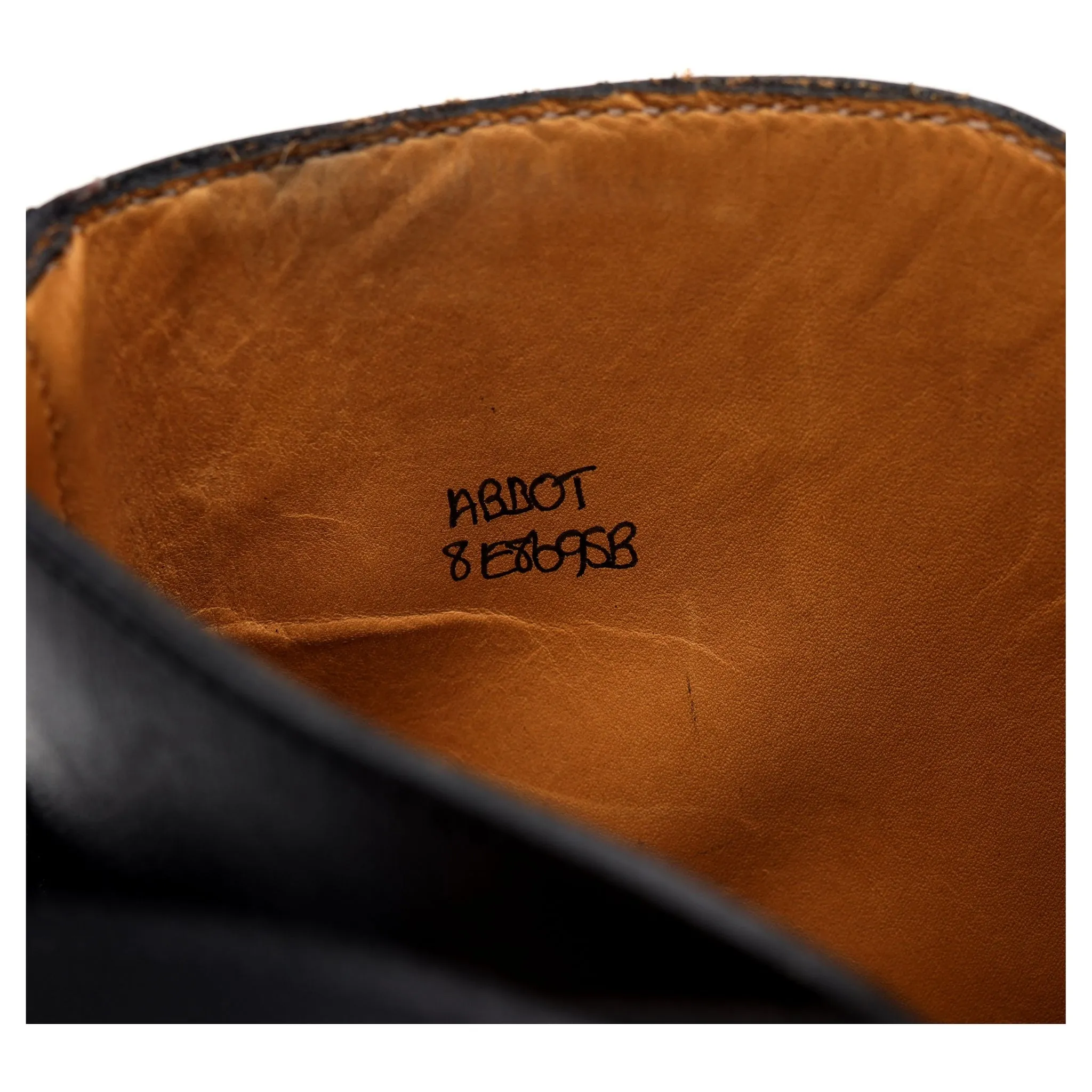 'Abbot' Black Leather Boots UK 8 E