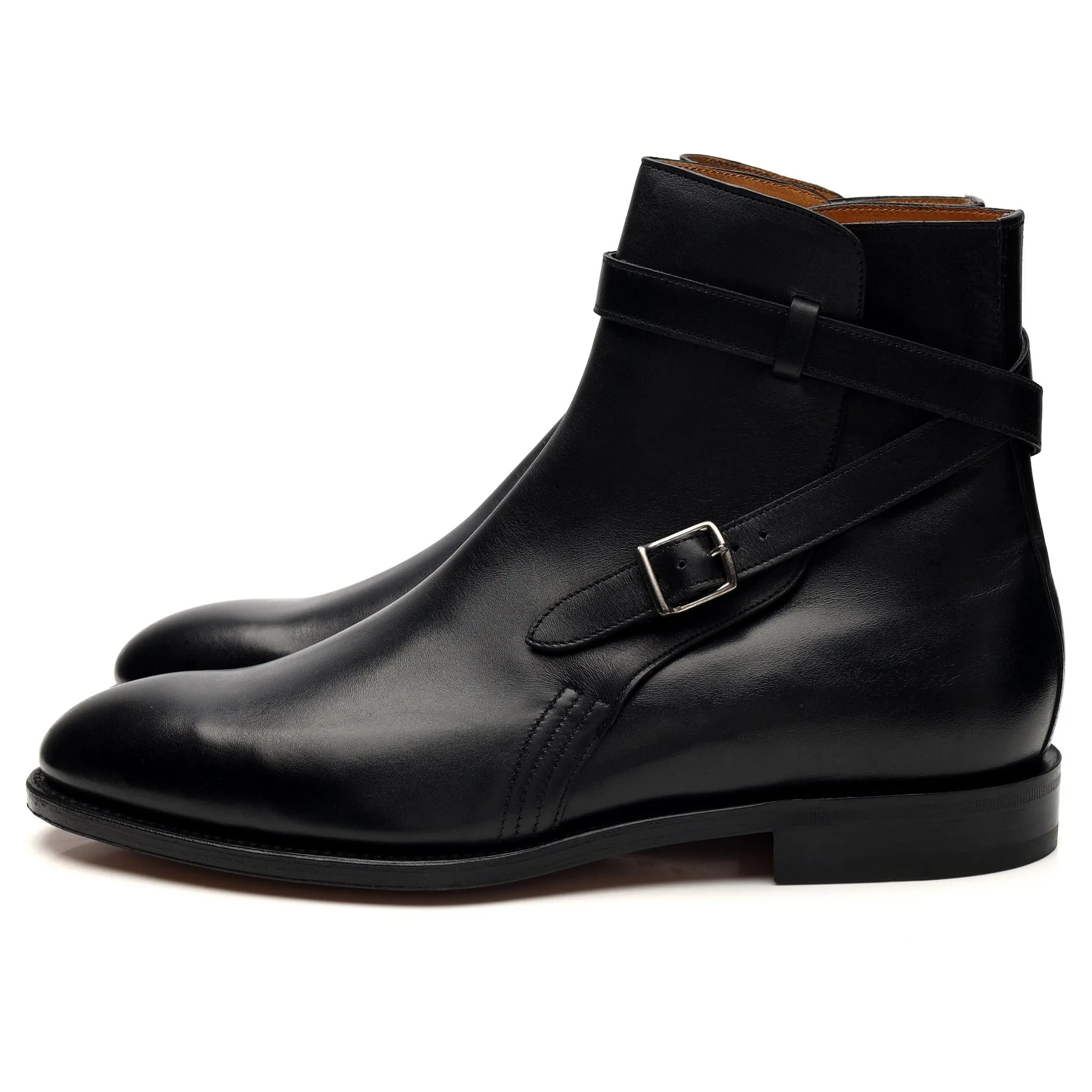 'Abbot' Black Leather Boots UK 8 E