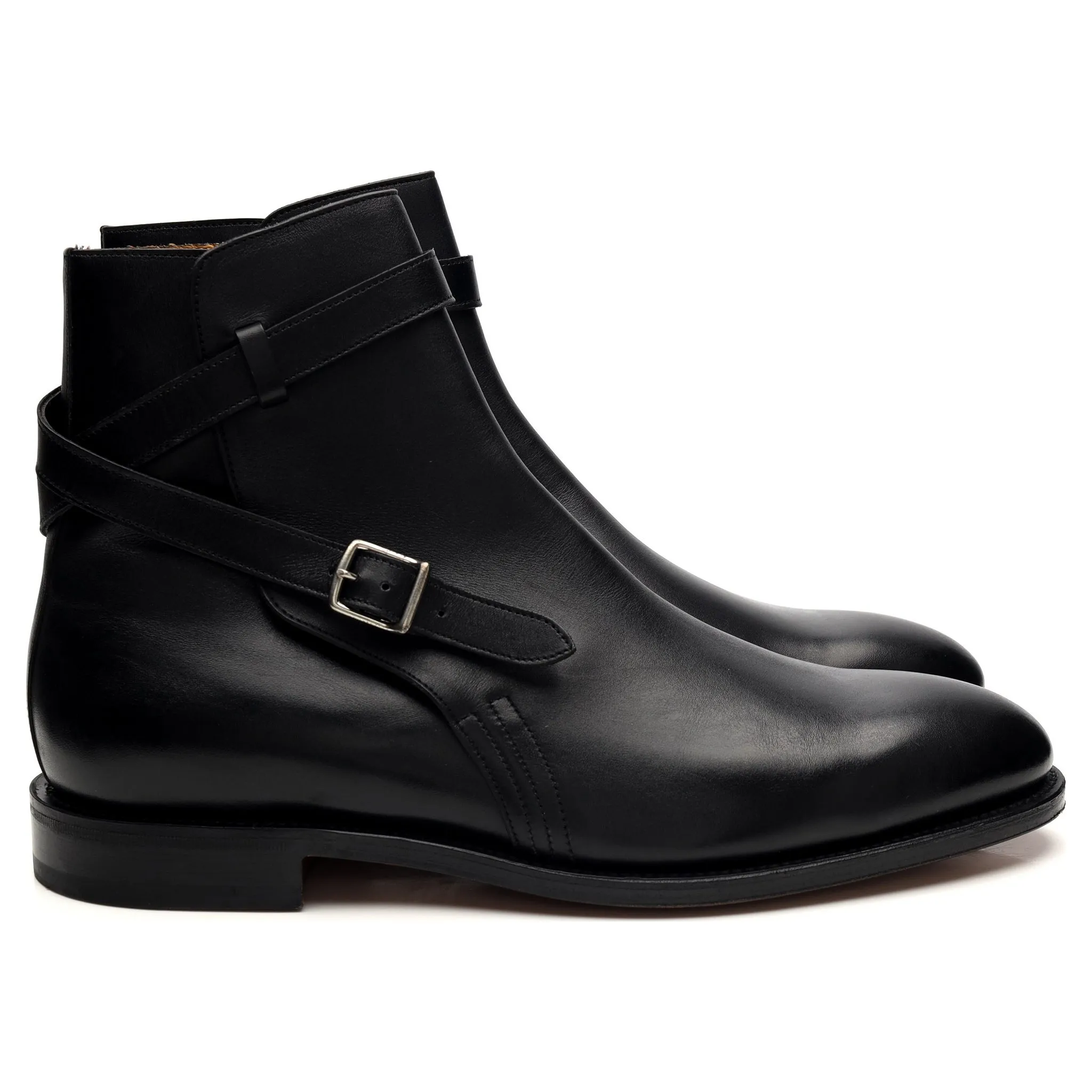 'Abbot' Black Leather Boots UK 8 E