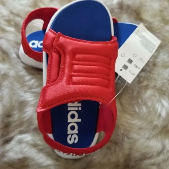 ADIDAS Comfort Toddler Boys Sandals in Red &amp; Blue Size 9 NEW