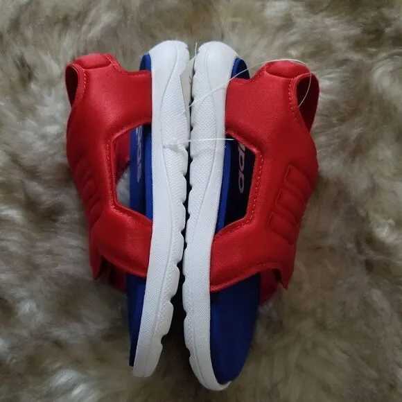 ADIDAS Comfort Toddler Boys Sandals in Red &amp; Blue Size 9 NEW