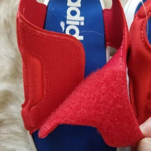 ADIDAS Comfort Toddler Boys Sandals in Red &amp; Blue Size 9 NEW