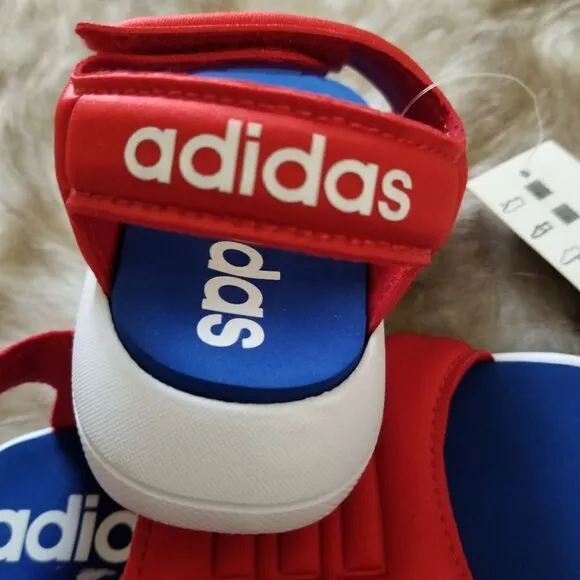 ADIDAS Comfort Toddler Boys Sandals in Red &amp; Blue Size 9 NEW