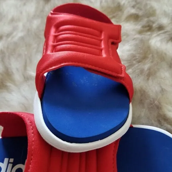 ADIDAS Comfort Toddler Boys Sandals in Red &amp; Blue Size 9 NEW