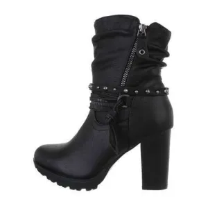Aimee Black High Heel Ankle Boot