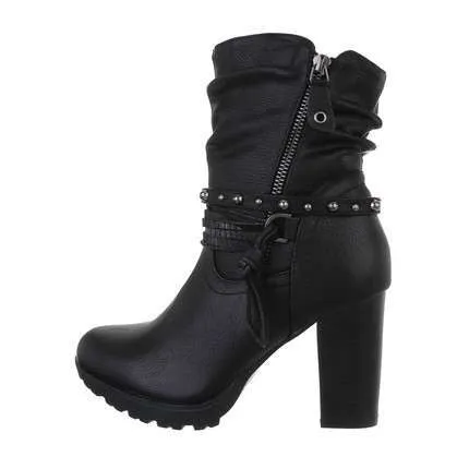 Aimee Black High Heel Ankle Boot
