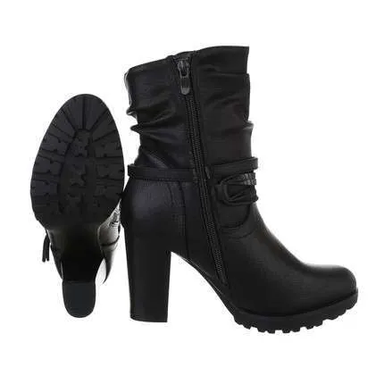 Aimee Black High Heel Ankle Boot