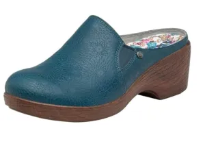 Alegria Sereniti Roman Candle Teal Leather Womens Clogs Size 7 New