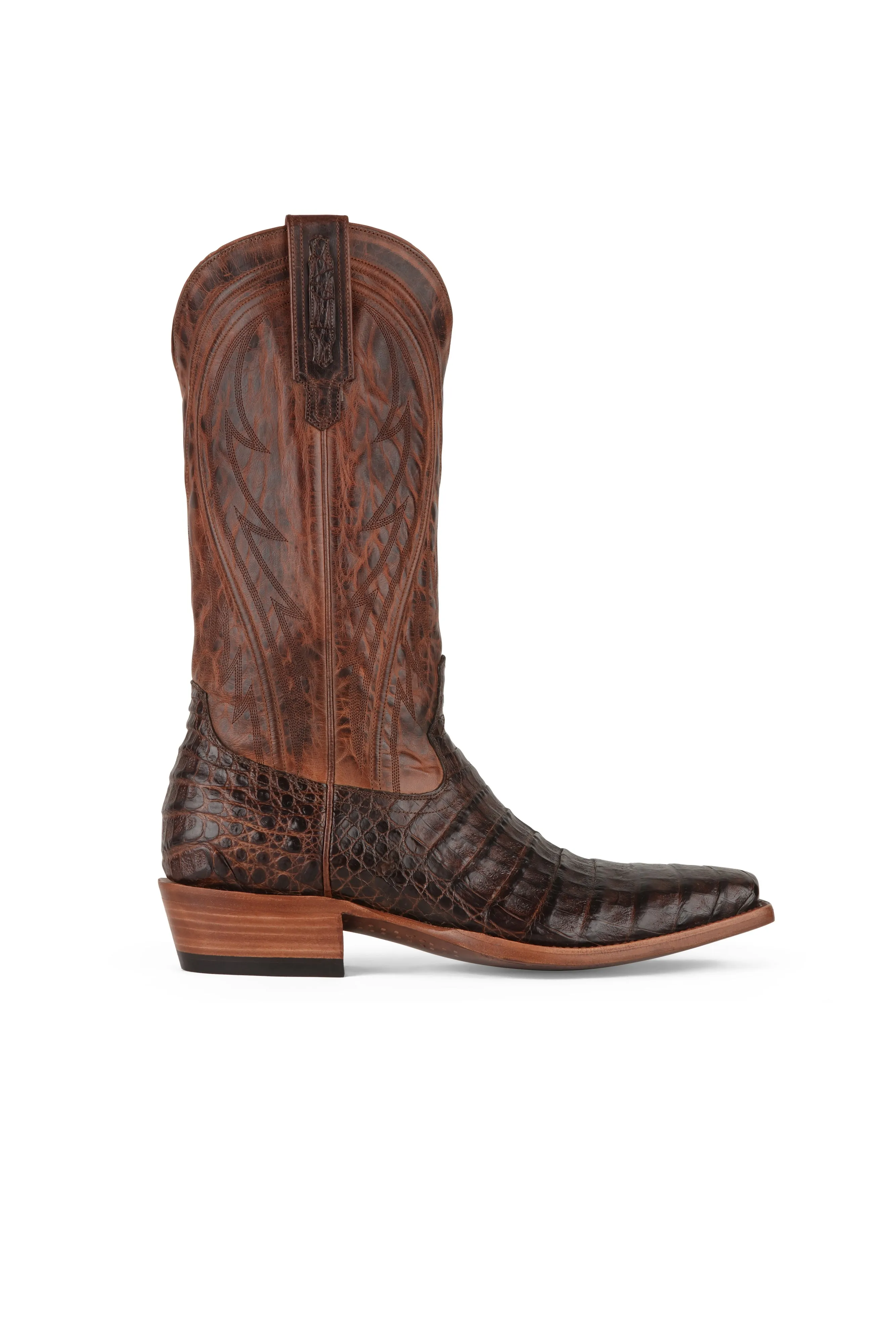 Allens Brand - James - Cutter Toe - Tobacco Caiman