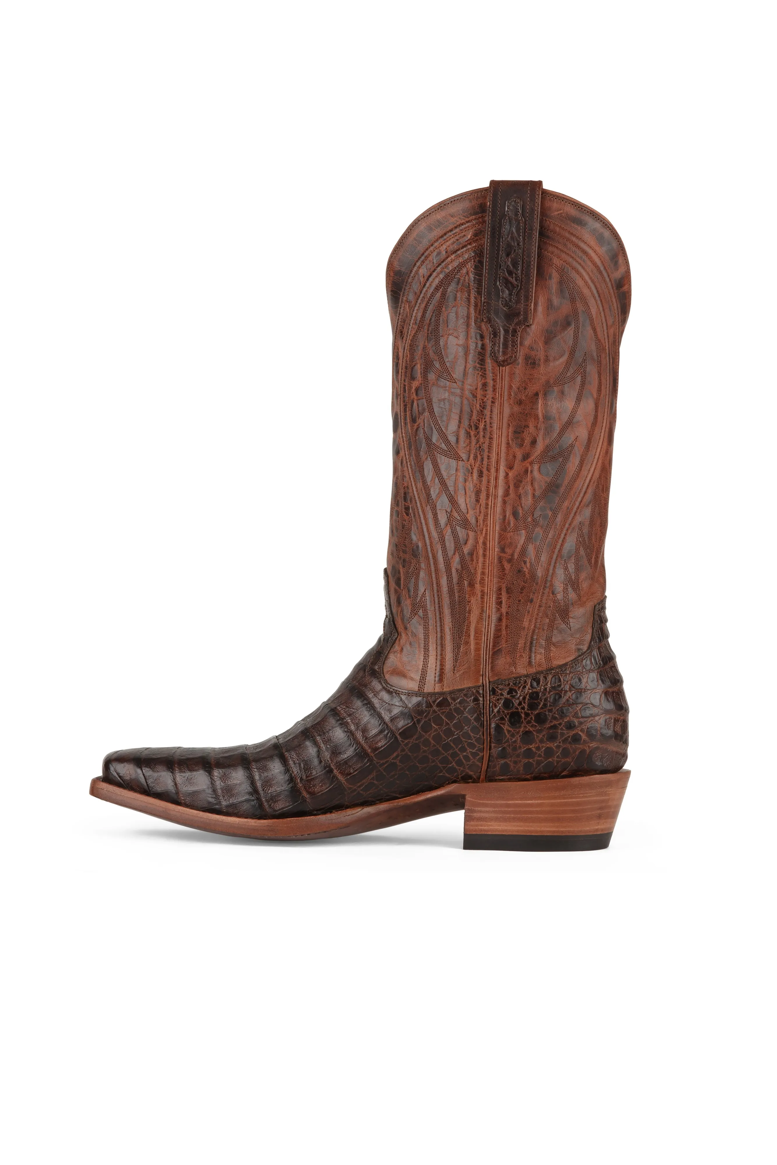 Allens Brand - James - Cutter Toe - Tobacco Caiman
