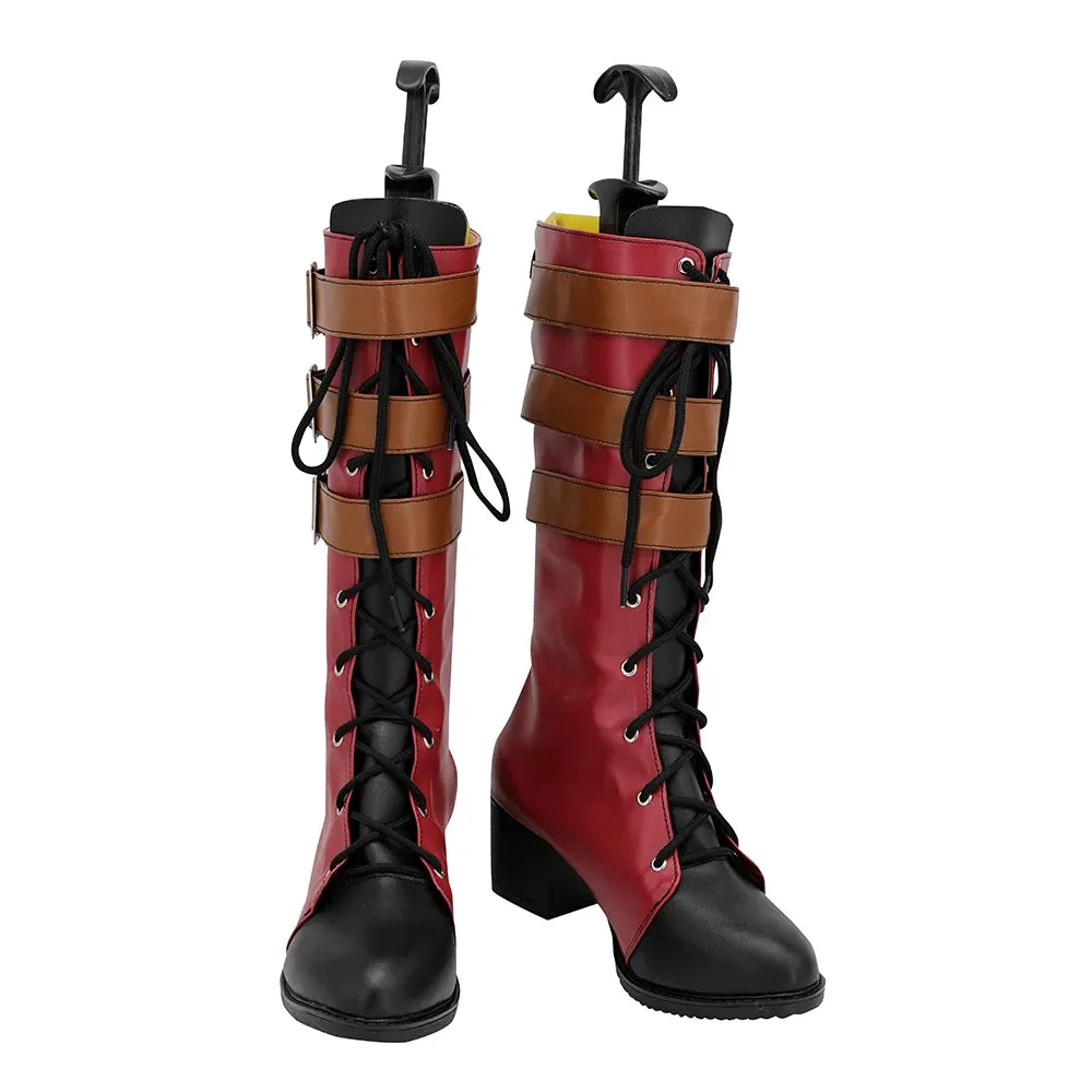 Anniversary 2020 Ashe Little Red Brown Shoes Cosplay Boots