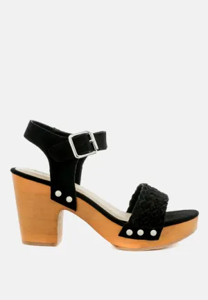 April Wooden Clogs In Suede Weave By Ruw