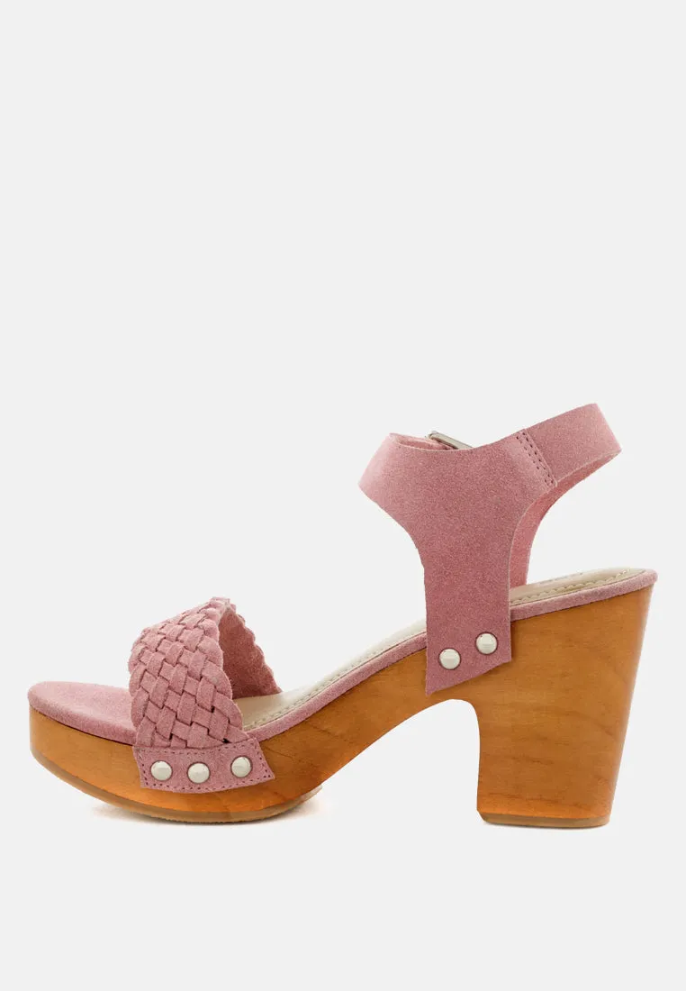 April Wooden Clogs In Suede Weave By Ruw