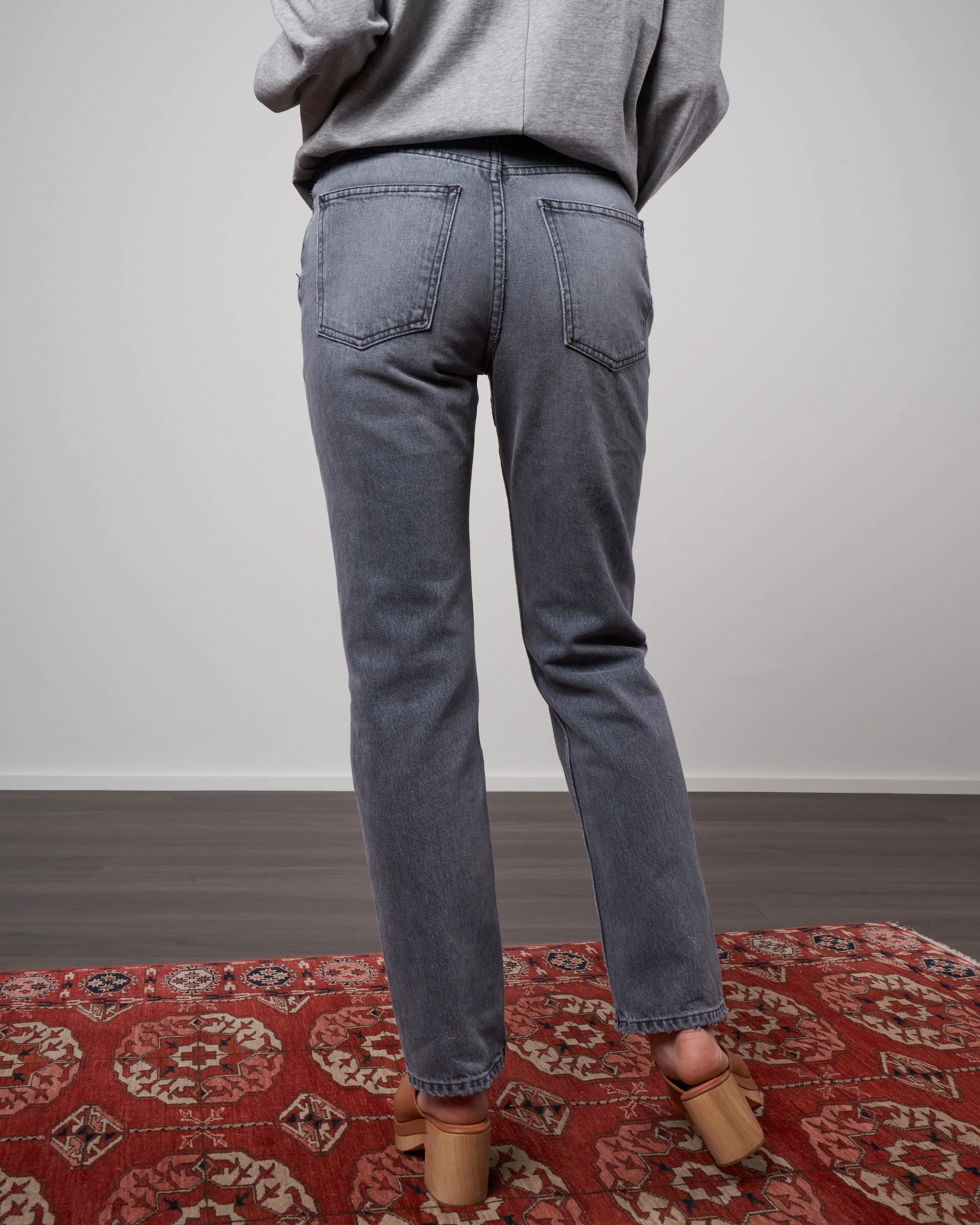 arts jean mid rise straight - tracing grey