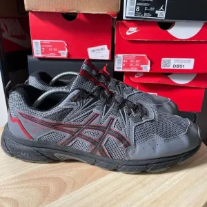 Asics Gel Venture 8‎ Mens Size 11.5 Shoes Gray Black Red Running Sneakers Trail