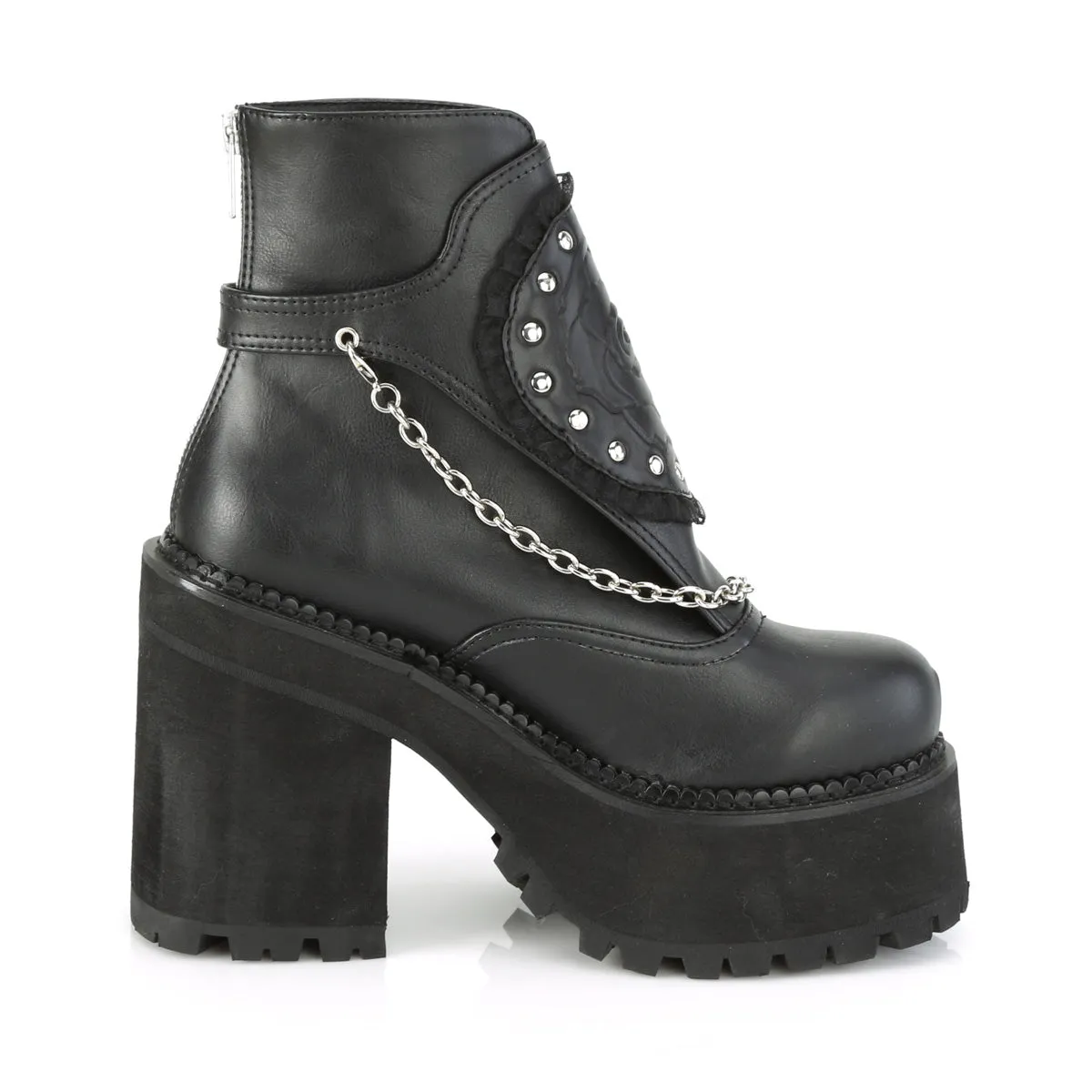 ASSAULT-55  Black Vegan Leather