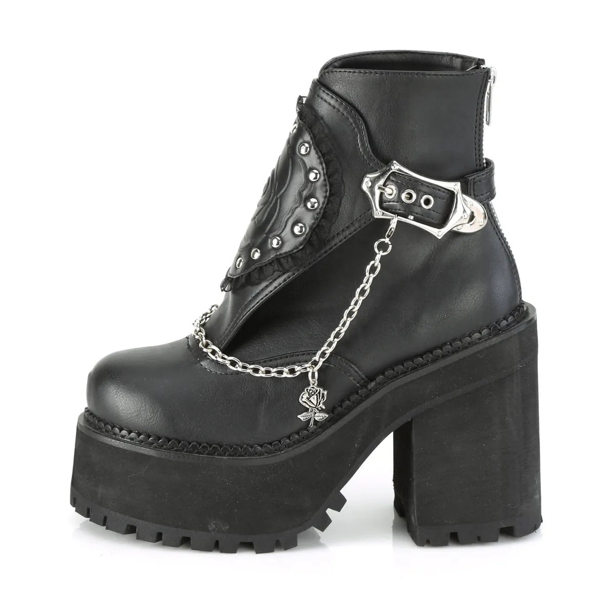 ASSAULT-55  Black Vegan Leather