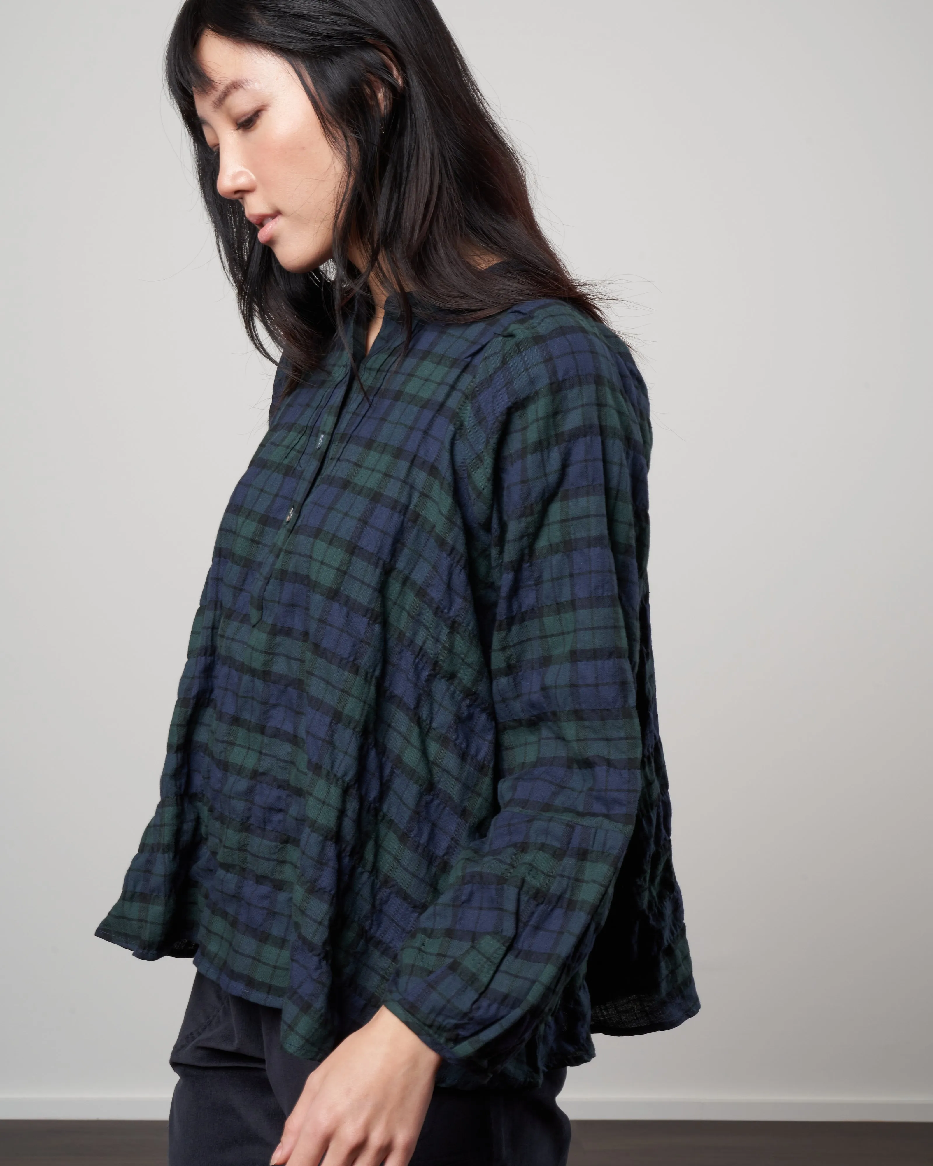atlin blouse - forest plaid
