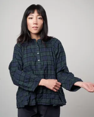 atlin blouse - forest plaid