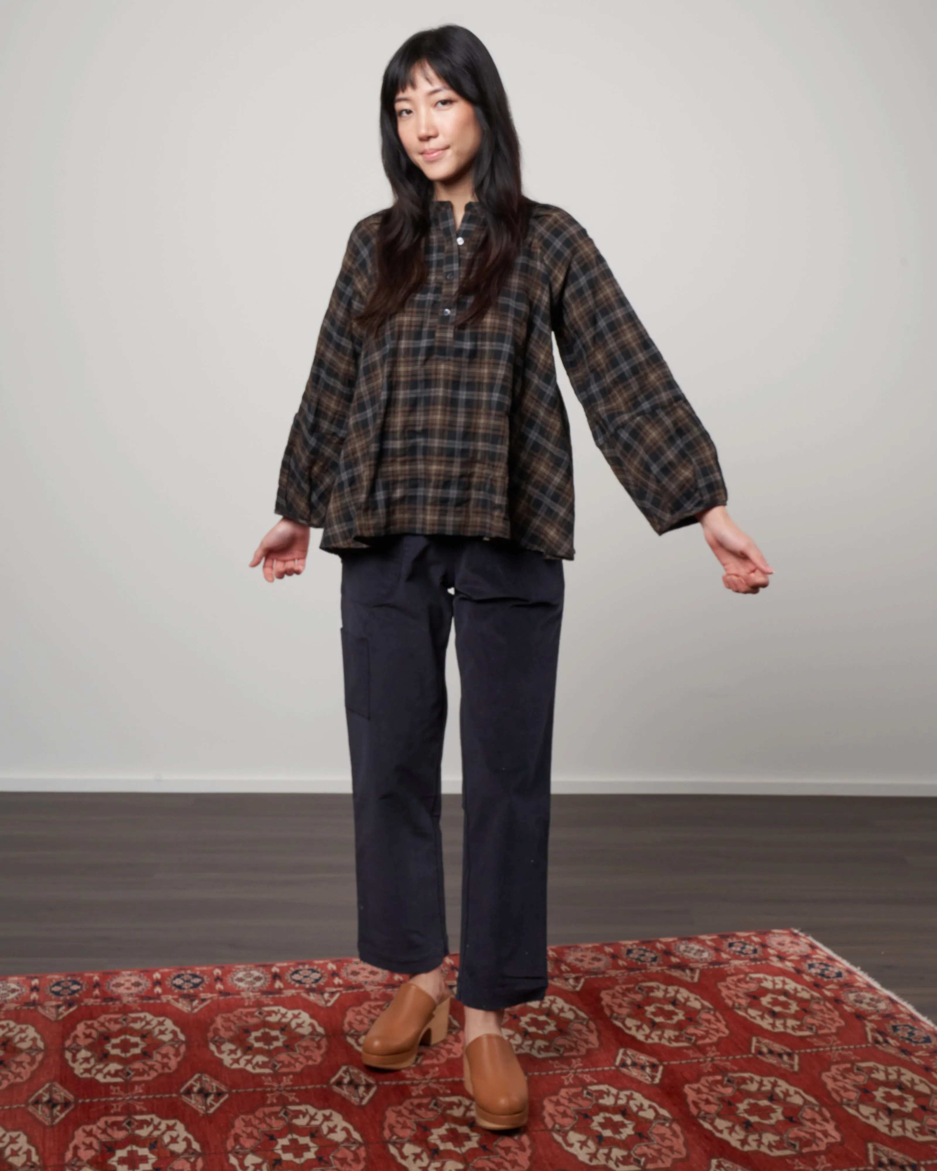 atlin blouse - vintage plaid