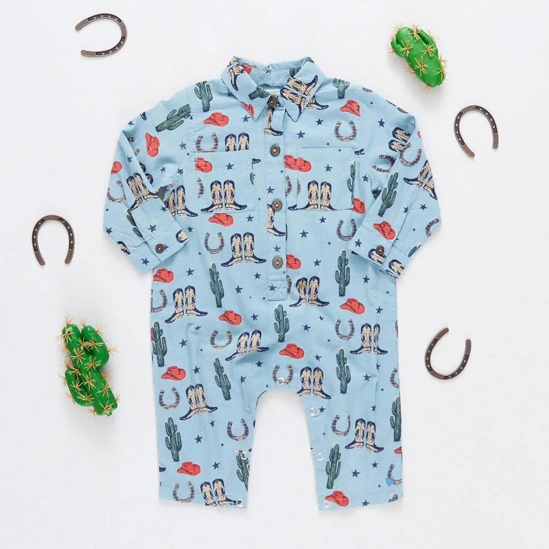 Baby Boy's Easton Romper - Tiny Rodeo