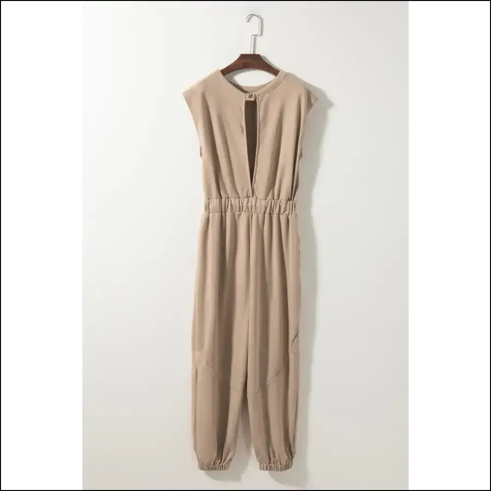 Beige Cap Sleeve Backless Jumpsuit: Pants Optional ( Chic) at Needful Things 😉