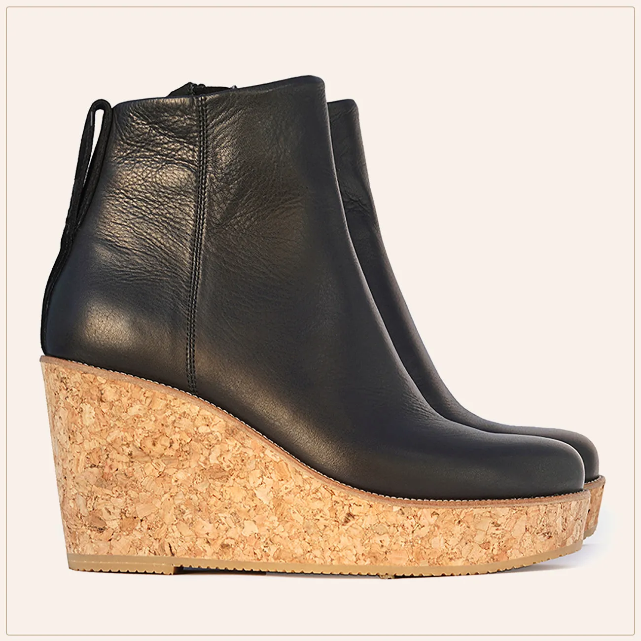 Black Ankle Wedge Bootie