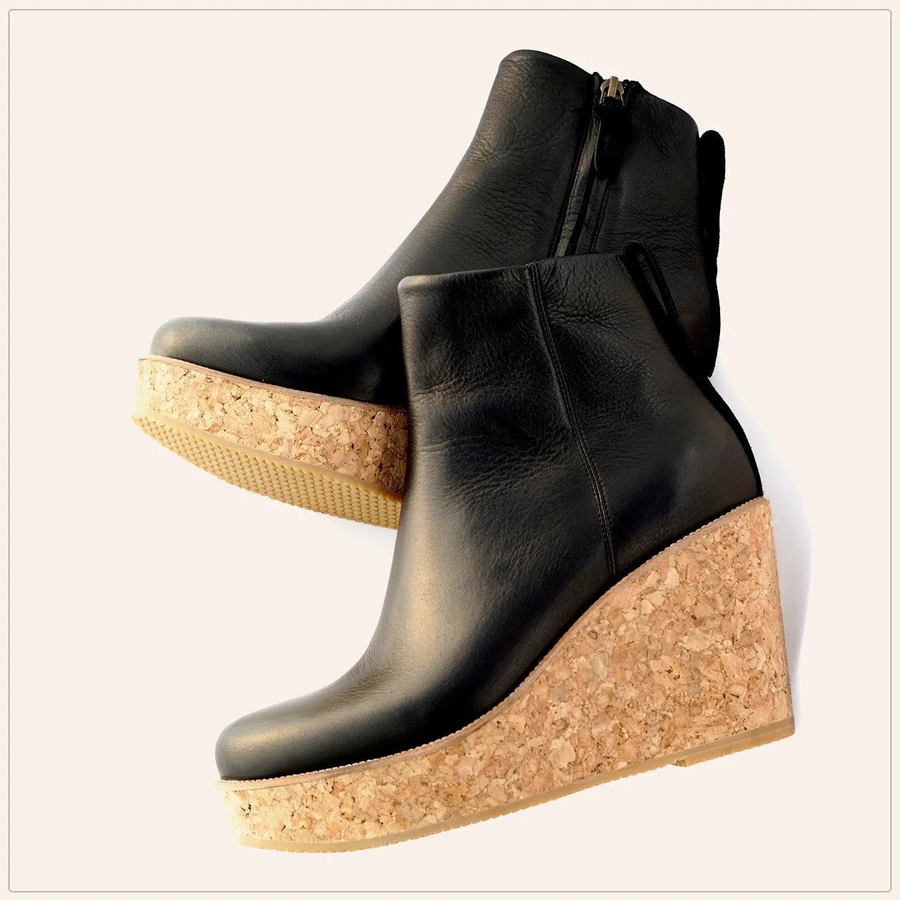 Black Ankle Wedge Bootie