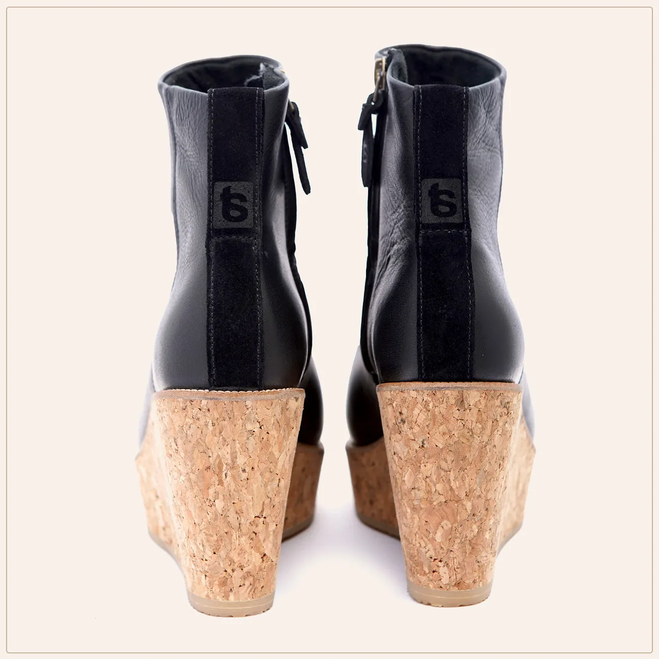 Black Ankle Wedge Bootie