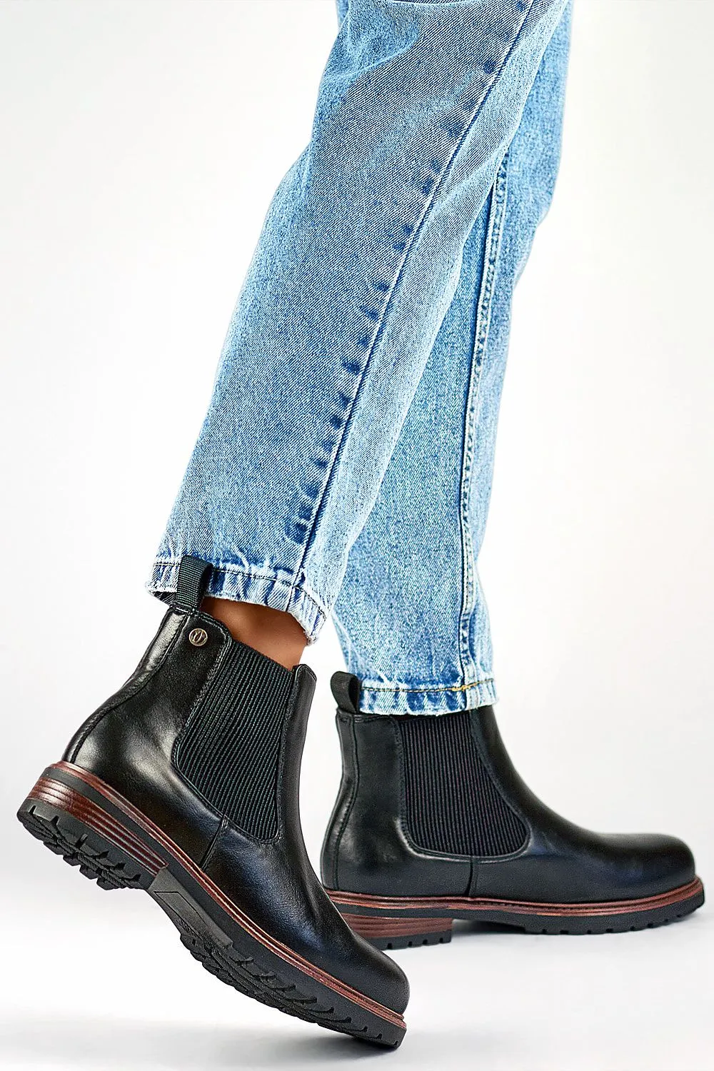 Black artificial leather Jodhpur boot