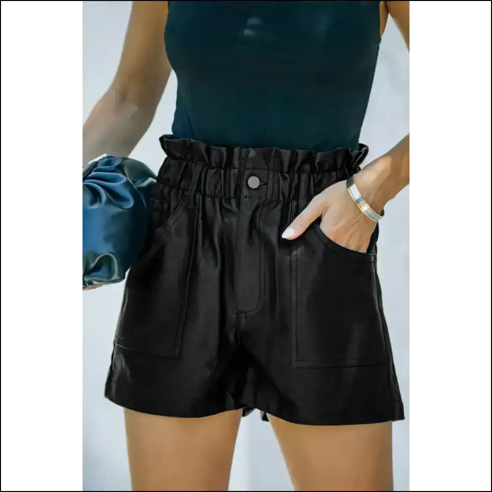 Black Faux Leather Frill Waist Shorts: Dangerously Cute  🔥 Needful Things