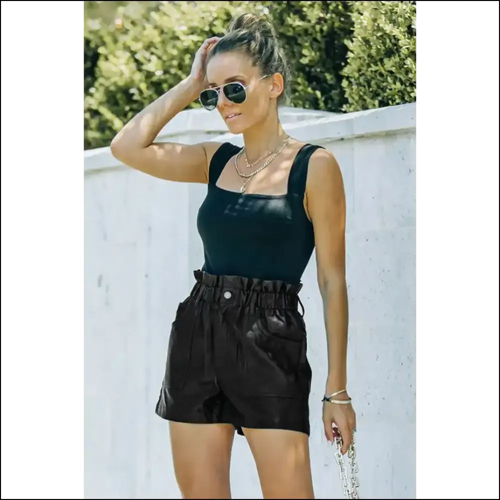 Black Faux Leather Frill Waist Shorts: Dangerously Cute  🔥 Needful Things