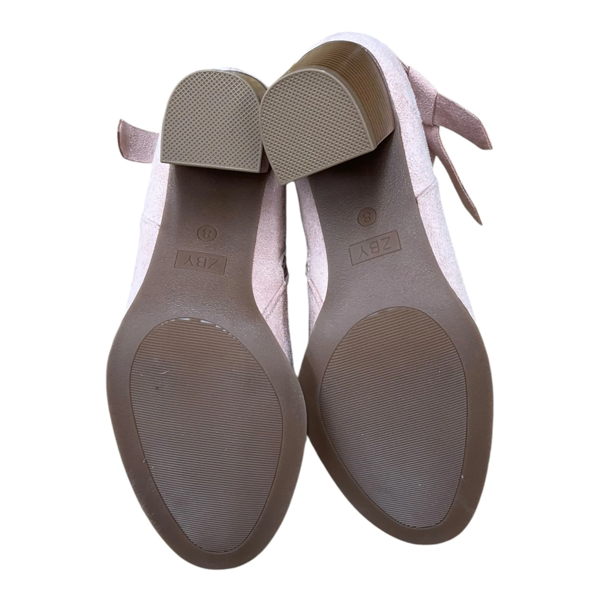 Boots Ankle Heels By Clothes Mentor In Pink, Size: 8