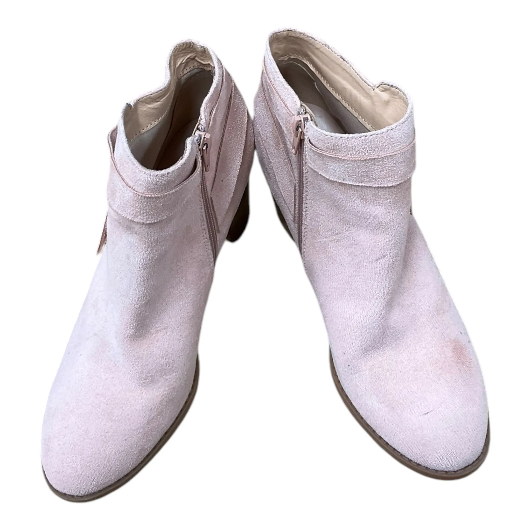 Boots Ankle Heels By Clothes Mentor In Pink, Size: 8
