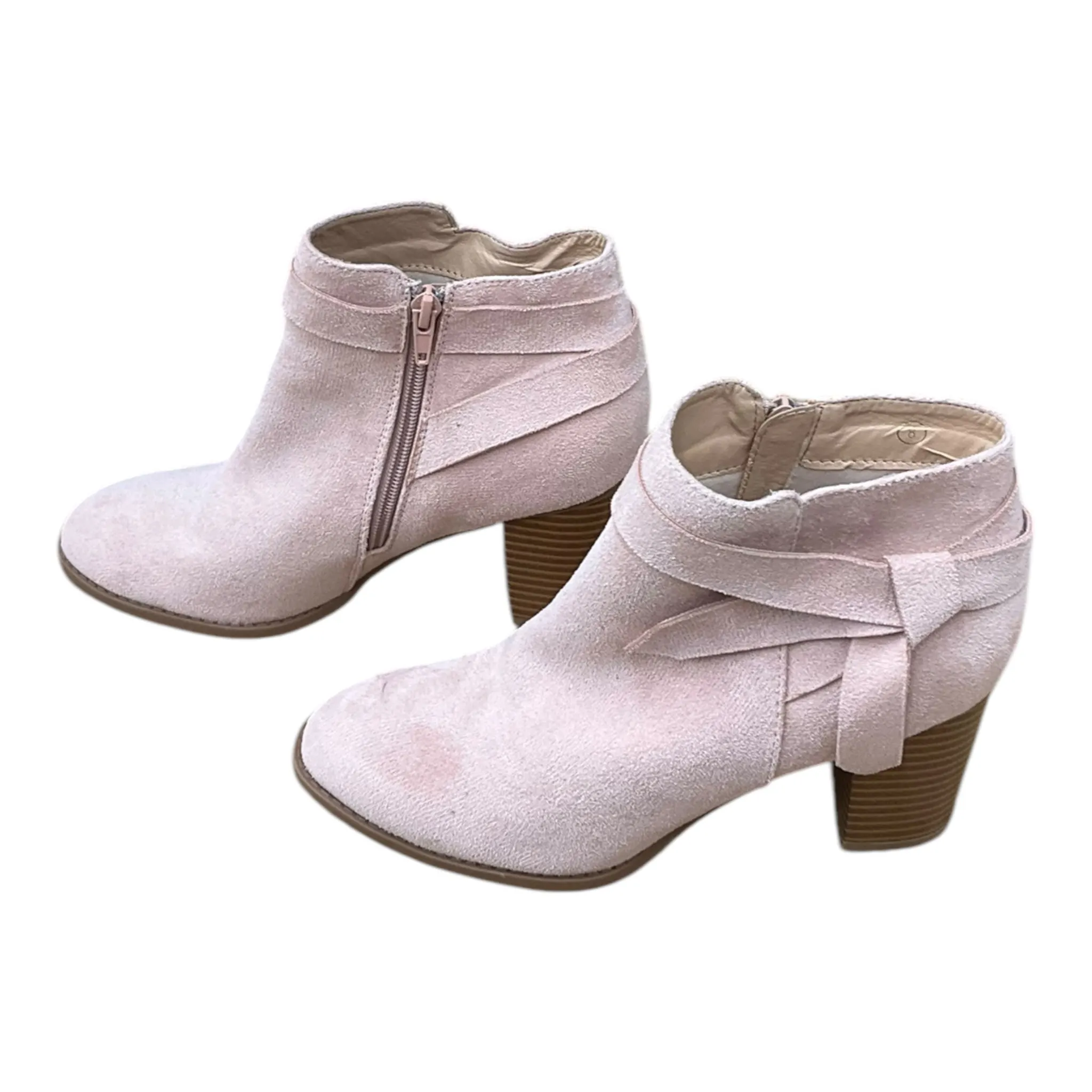 Boots Ankle Heels By Clothes Mentor In Pink, Size: 8