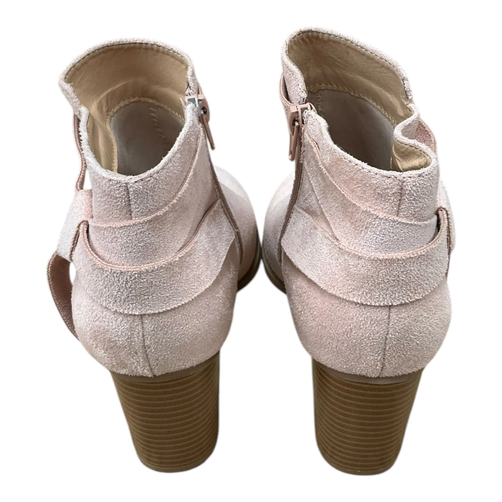 Boots Ankle Heels By Clothes Mentor In Pink, Size: 8