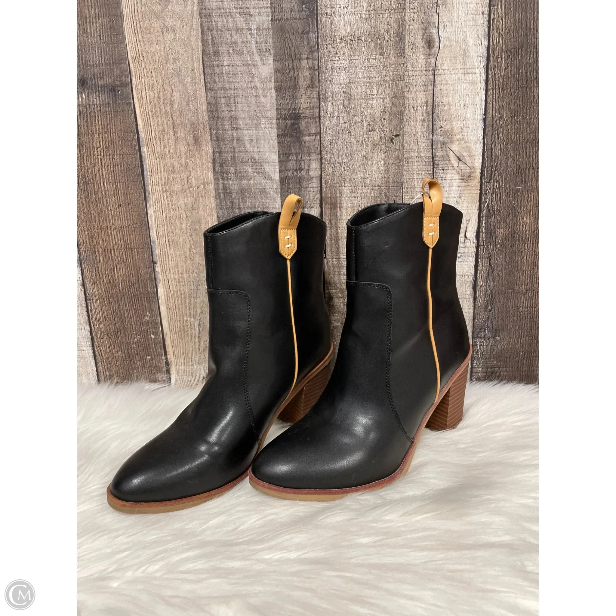 Boots Ankle Heels By Mia In Black, Size: 8