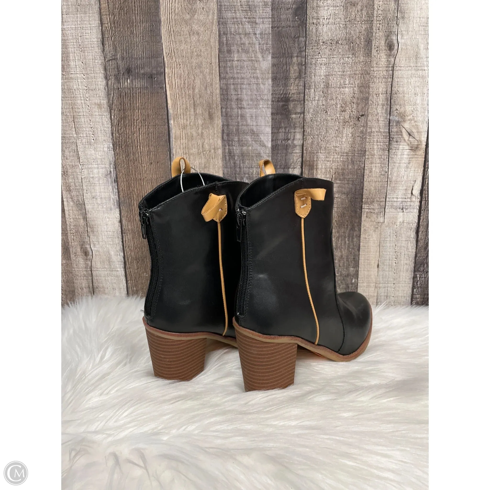 Boots Ankle Heels By Mia In Black, Size: 8
